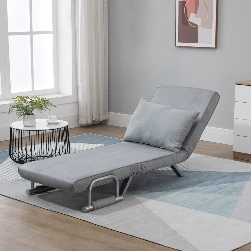 HOMCOM Single Sofa Bed Armchair Sofa Bed Guest Sleeper with Pillow for Home Office