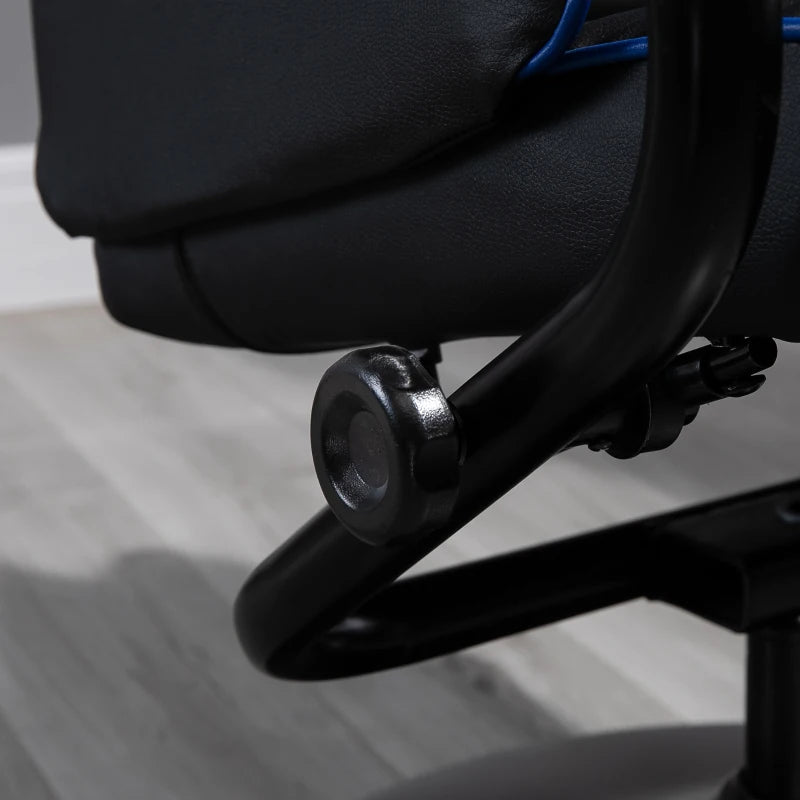 Vinsetto Gaming Recliner Ergonomic Chair w/ footstool - black/blue