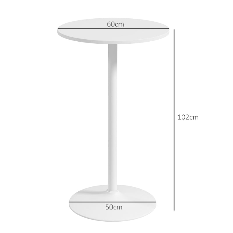 HOMCOM Bar Table High Table, Table for 2 People, 60 x 60 x 102 cm, White