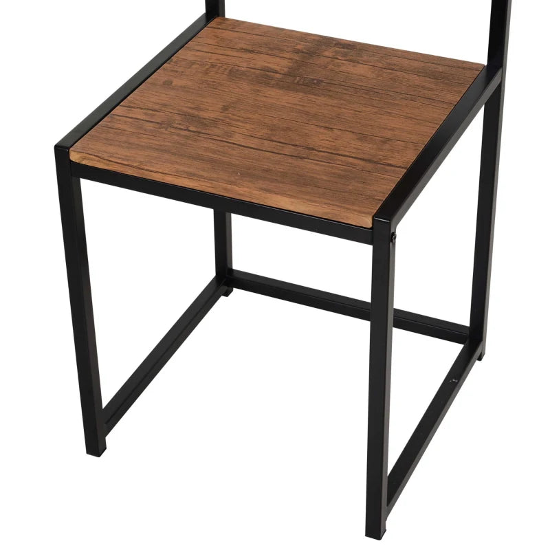 HOMCOM Dining Table and Chairs Set 2, Dining Room Sets, Rectangular Space Saving Table and 2 Chairs for Compact Kitchens, Steel Frame, Natural