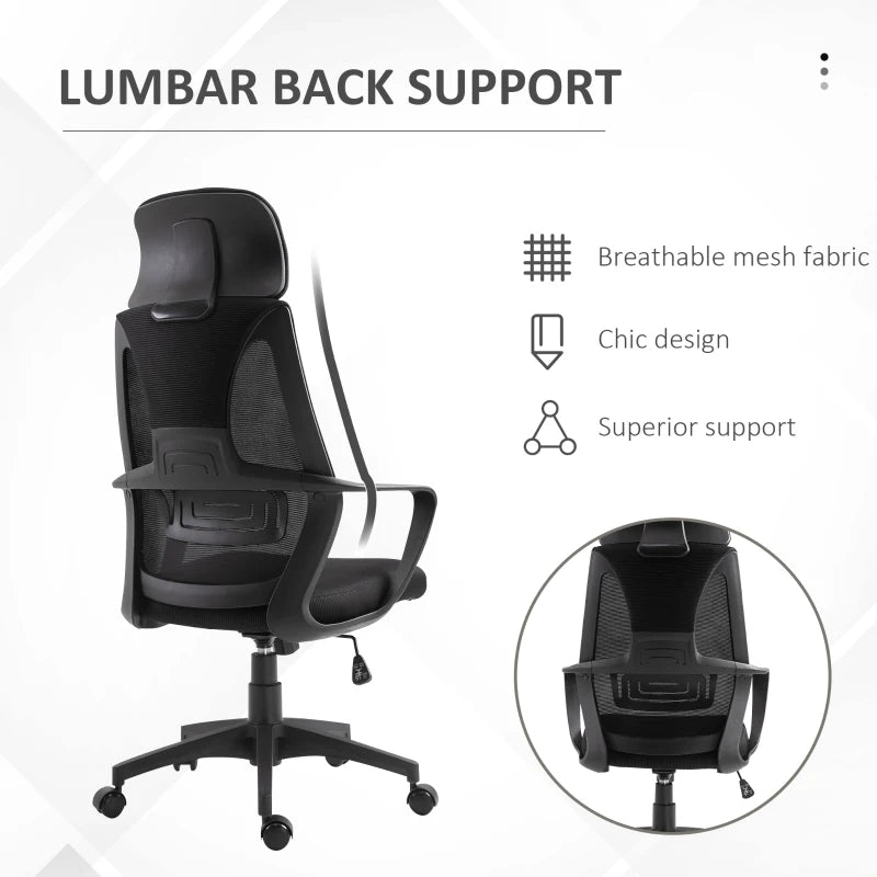Vinsetto Ergonomic Mesh Office Chair Black
