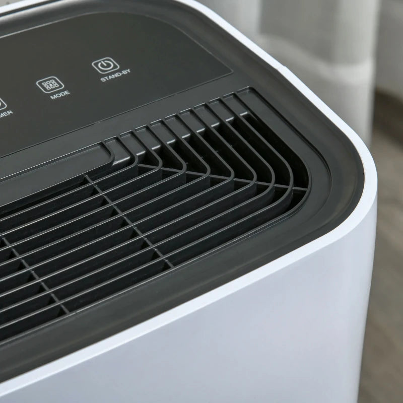 HOMCOM 20L/Day Portable Dehumidifier for Home, with LED Screen, Sleep Mode, 24H Timer, Electric Air Dehumidifier for Damp Laundry Bedroom Basement