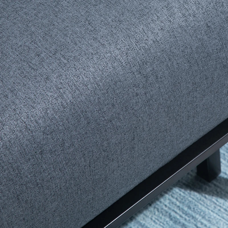 HOMCOM Faux Suede 5-Position Futon Single Sofa Bed Dark Grey