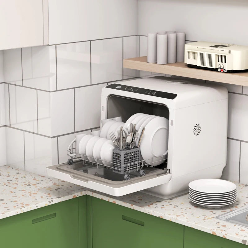 HOMCOM Multi-Program 6L Tabletop Dishwasher