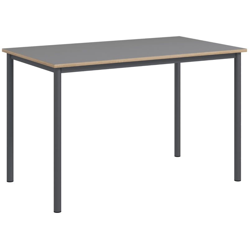 HOMCOM Dining Table, Kitchen Table with Steel Frame for 4 People，Minimum Style Small Working Desk for Living Room, Grey
