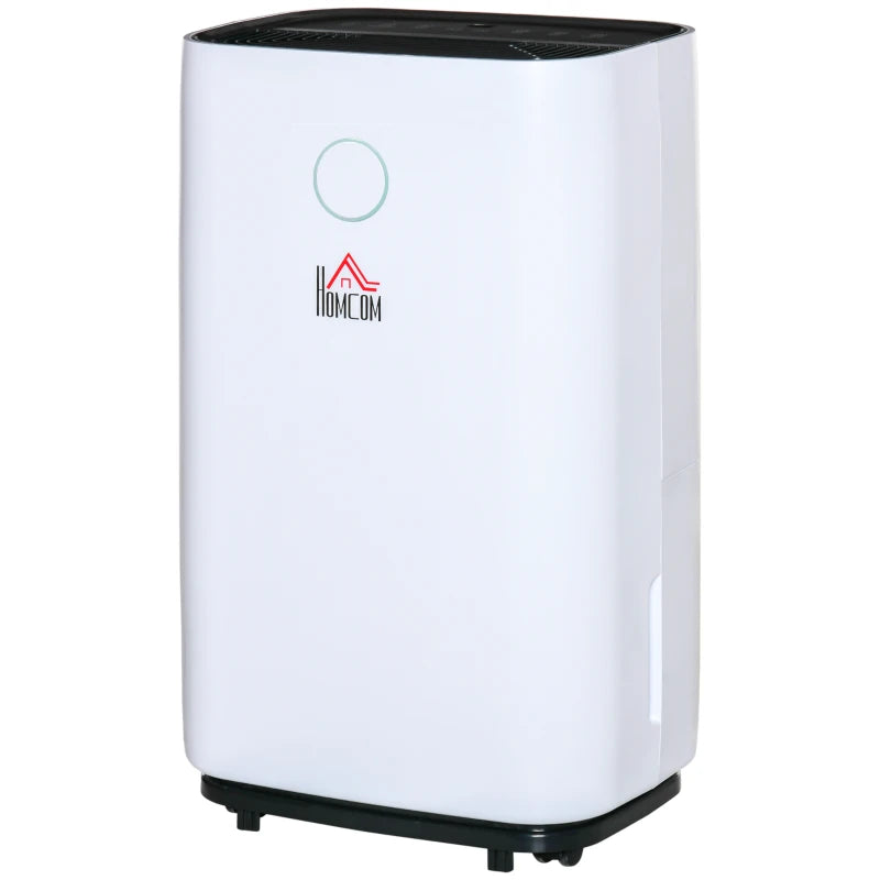 HOMCOM 20L/Day Portable Dehumidifier for Home, with LED Screen, Sleep Mode, 24H Timer, Electric Air Dehumidifier for Damp Laundry Bedroom Basement