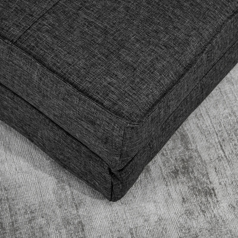 HOMCOM Armchair - Folding Spare Mattress - Convertible Chair - Adjustable Backrest 5 Positions - Gray Linen-Look Polyester Fabric