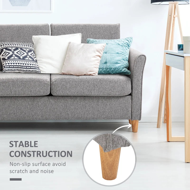 HOMCOM Double Seat Sofa 2 Seater Compact Loveseat Couch Linen Upholstery Armrest Living Room Furniture