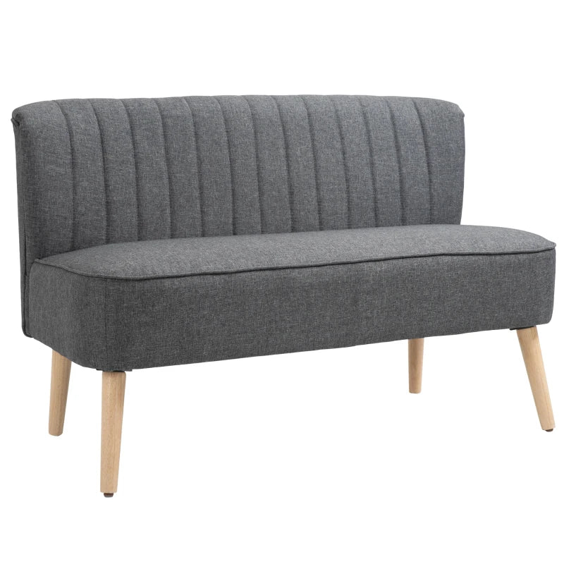 HOMCOM 2-Seater Sofa, soft padding, easy-care cover, up to 150 kg, 117 x 56.5 x 77 cm, Dark Grey