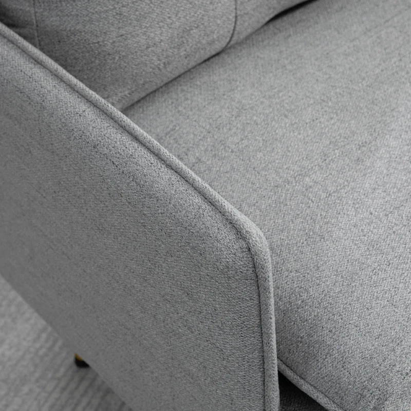 HOMCOM Modern Armchairs with Steel Legs, Upholstered Button Tufted Accent Chairs for Living Room