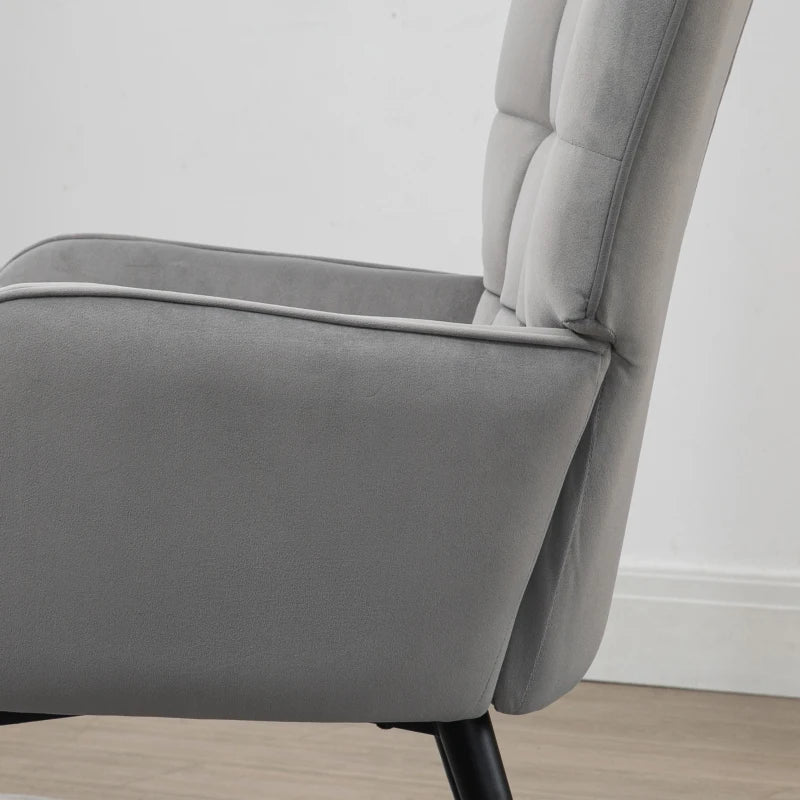 HOMCOM Lounge Chair with Ottoman Armchair with Footstool, 2-Piece Set, Gray